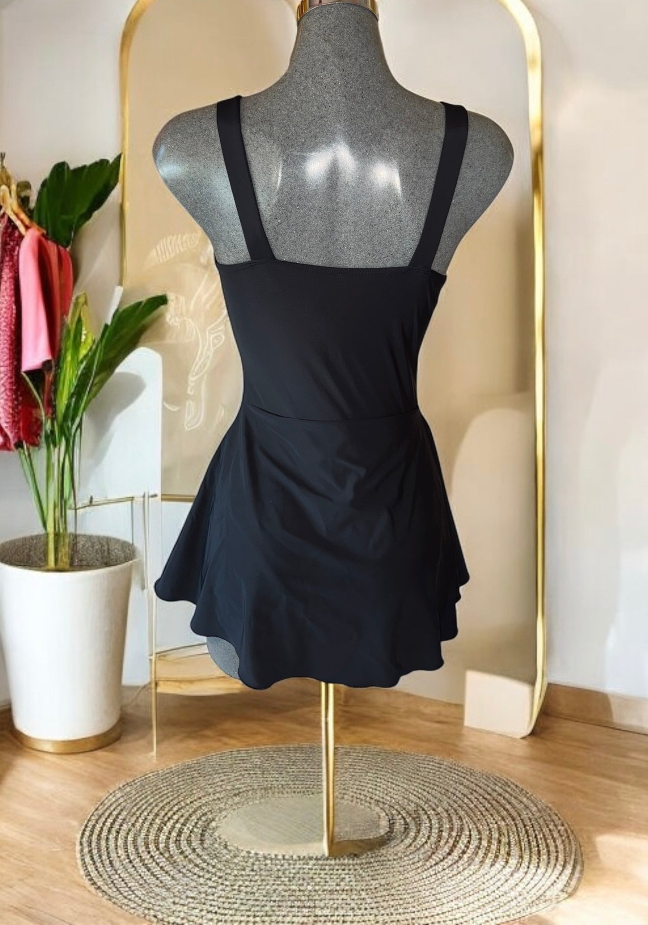 Traje de baño dama entero control abdominal Swimdress rojo