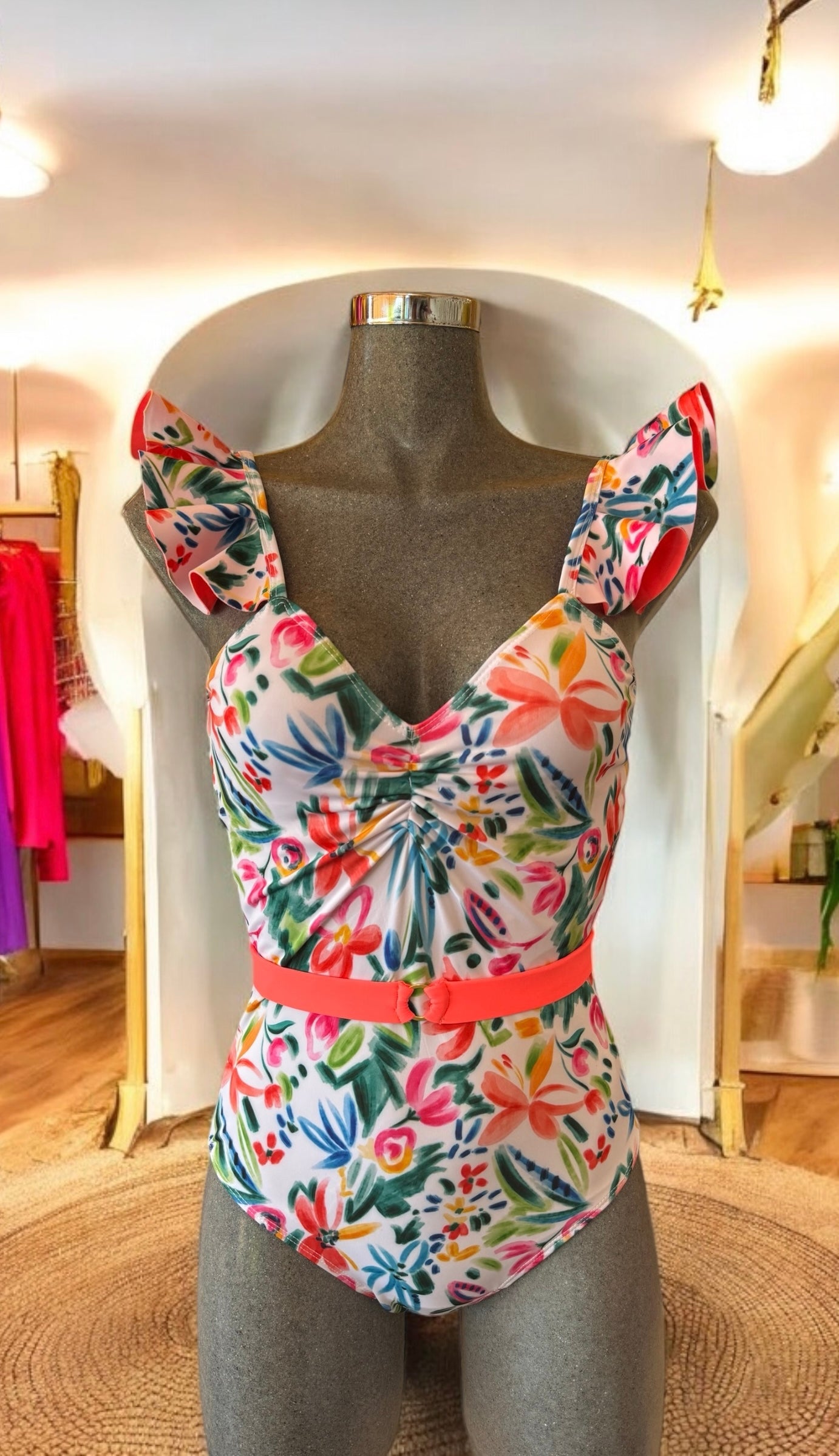 Traje de baño dama entero control abdominal Acuarela