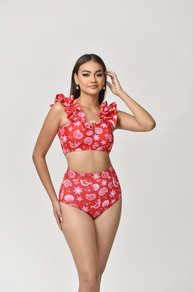 Traje de baño dama cintura alta control abdominal Vibras del Mar