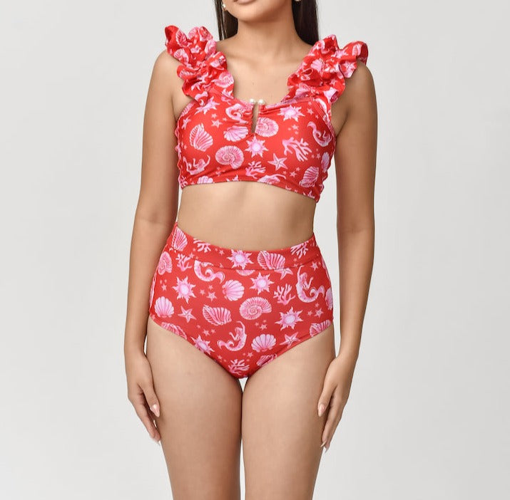Traje de baño dama cintura alta control abdominal Vibras del Mar