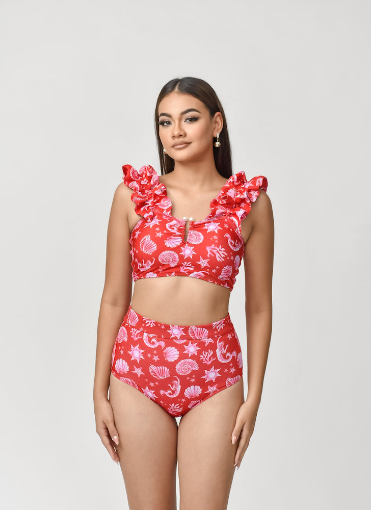 Traje de baño dama cintura alta control abdominal Vibras del Mar
