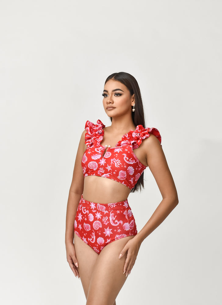 Traje de baño dama cintura alta control abdominal Vibras del Mar