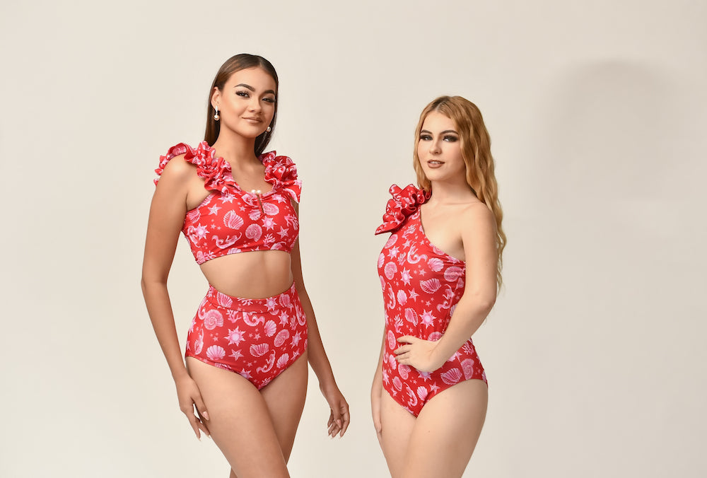 Traje de baño dama cintura alta control abdominal Vibras del Mar