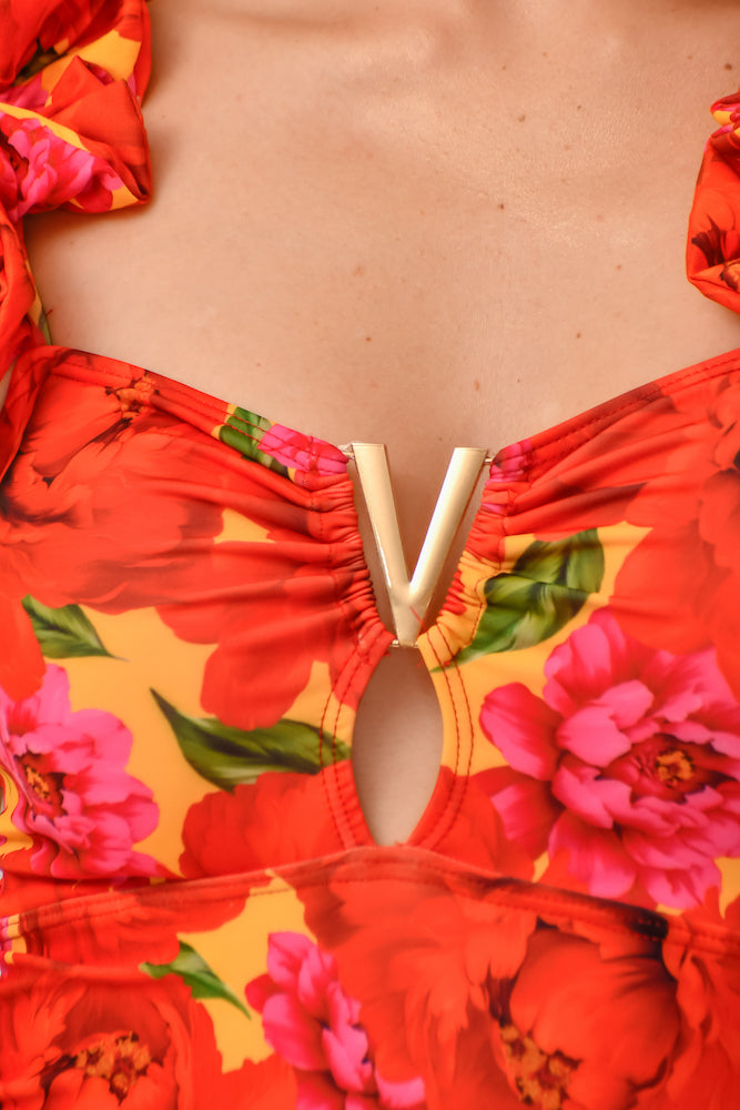 Traje de baño dama asimétrico entero control abdominal Tropicana