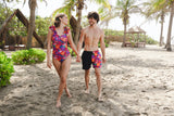 Cargar imagen en el visor de la galería, Traje de baño caballero short Tehuana Tropical Bicolor