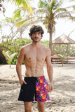 Cargar imagen en el visor de la galería, Traje de baño caballero short Tehuana Tropical Bicolor