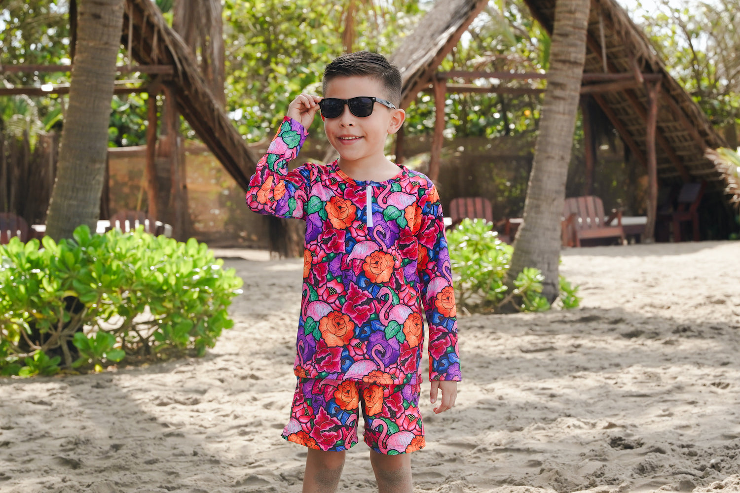 Traje de baño niño short Tehuana Tropical