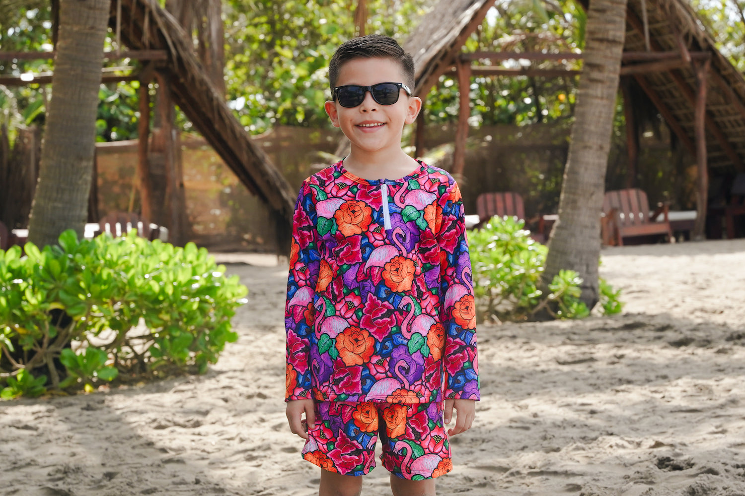 Rashguard niño Tehuana Tropical - El short se vende por separado