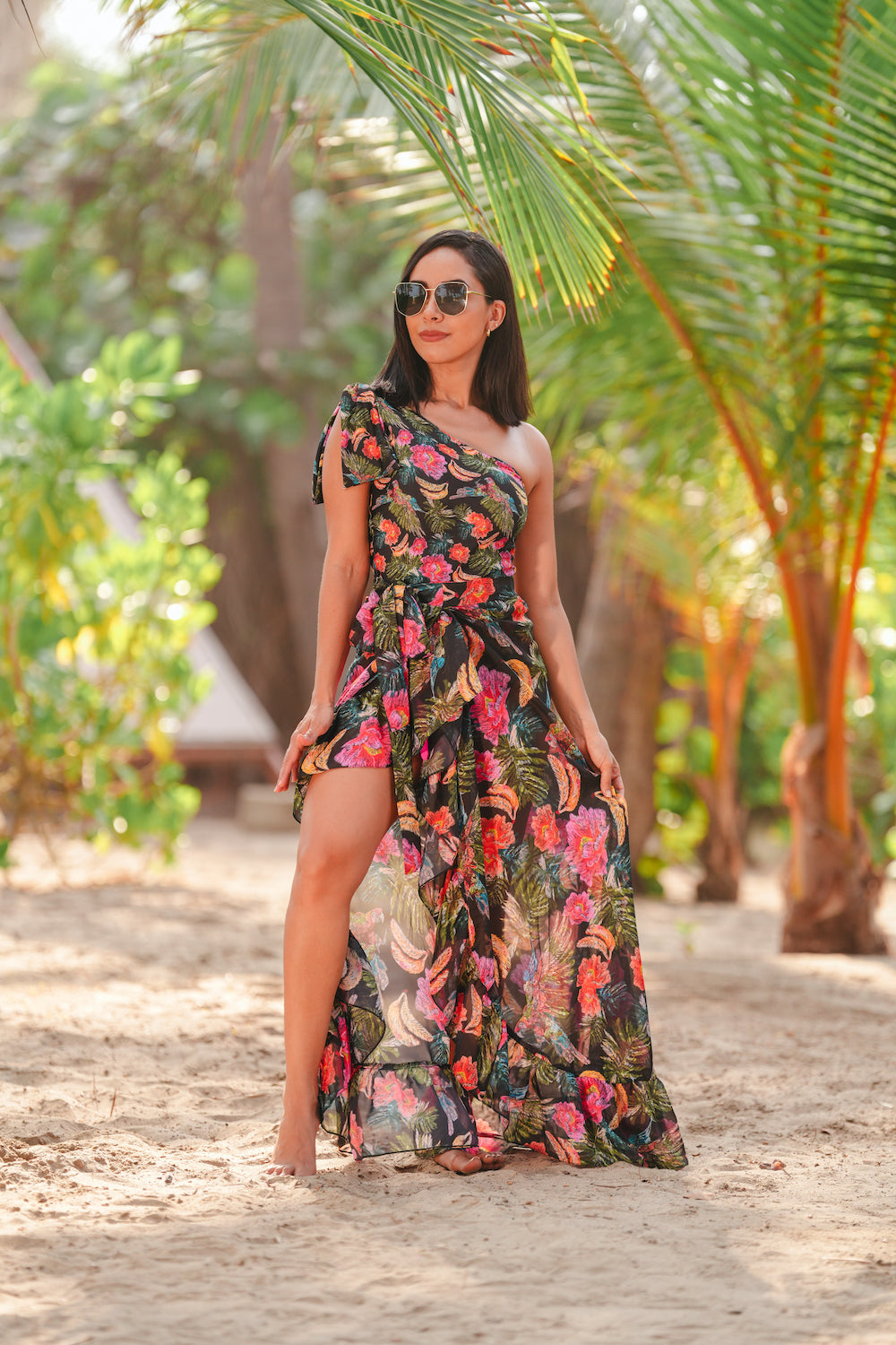 Traje de baño dama entero asimétrico Selva bonita