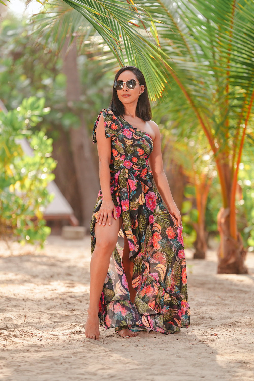 Traje de baño dama entero asimétrico Selva bonita