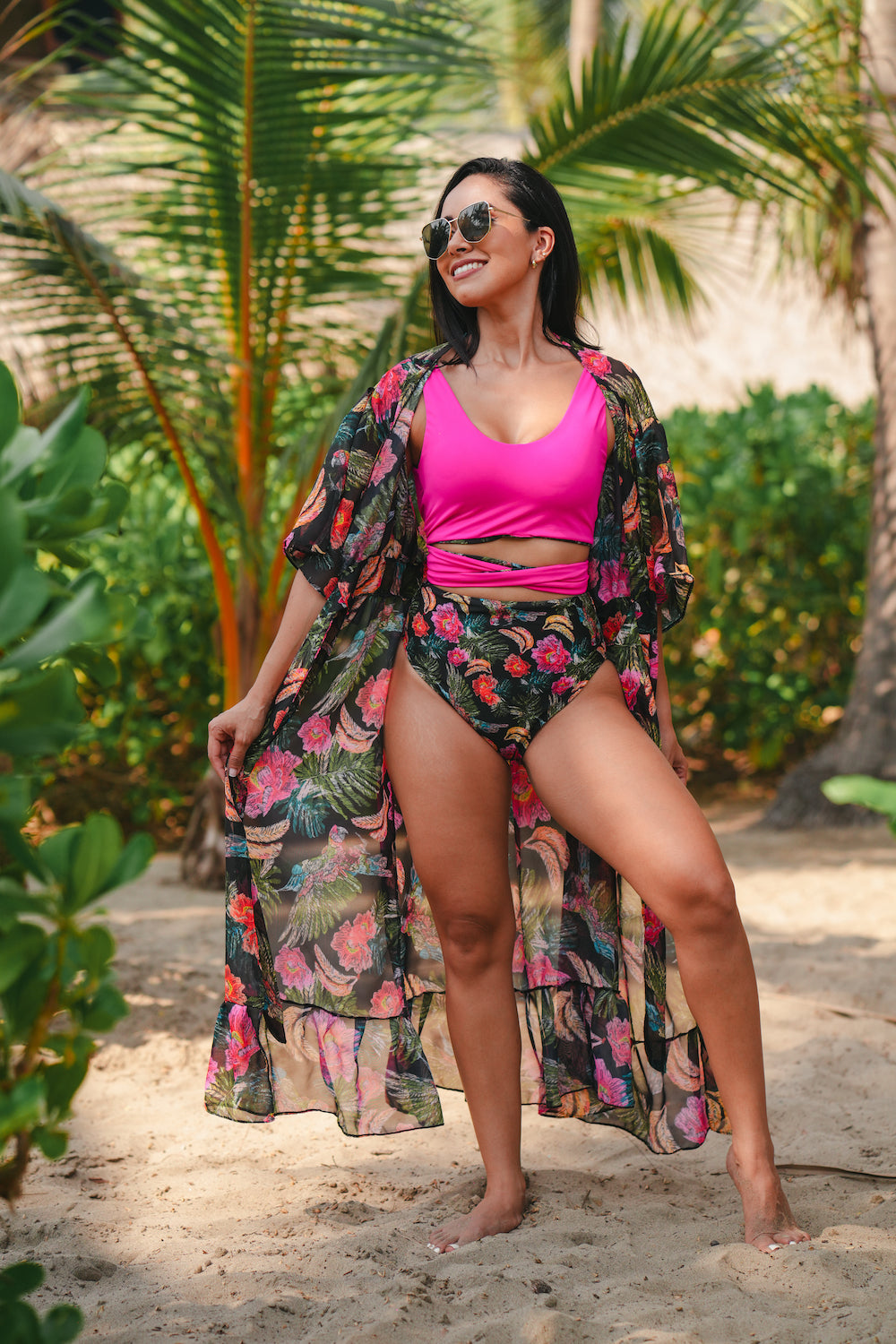 Traje de baño dama cintura alta control abdominal Selva bonita