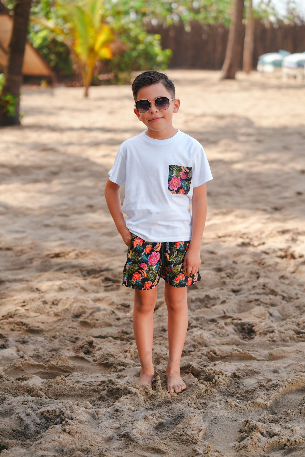 Traje de baño niño short Selva bonita- (Playera se vende por separado)