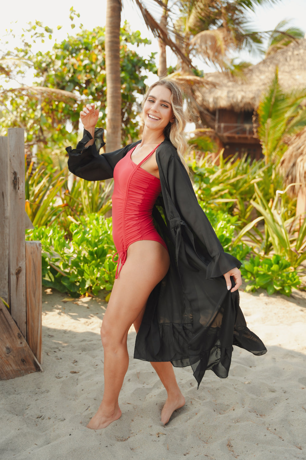 Traje de baño dama entero control abdominal Careyes Rojo