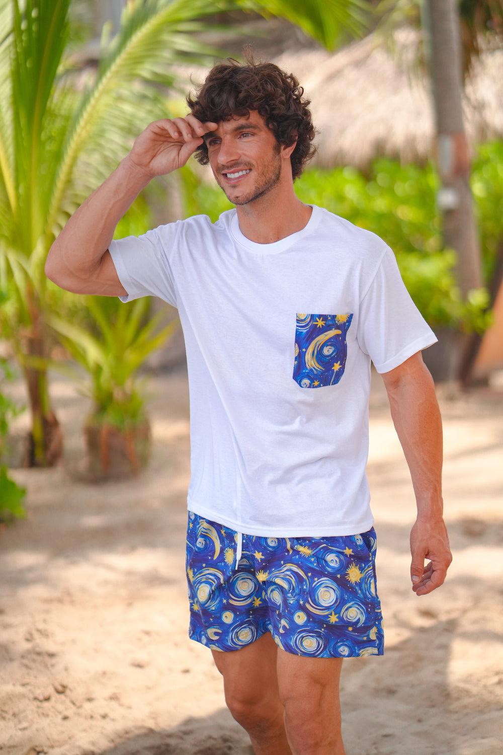 Playera personalizada caballero Noche estrellada