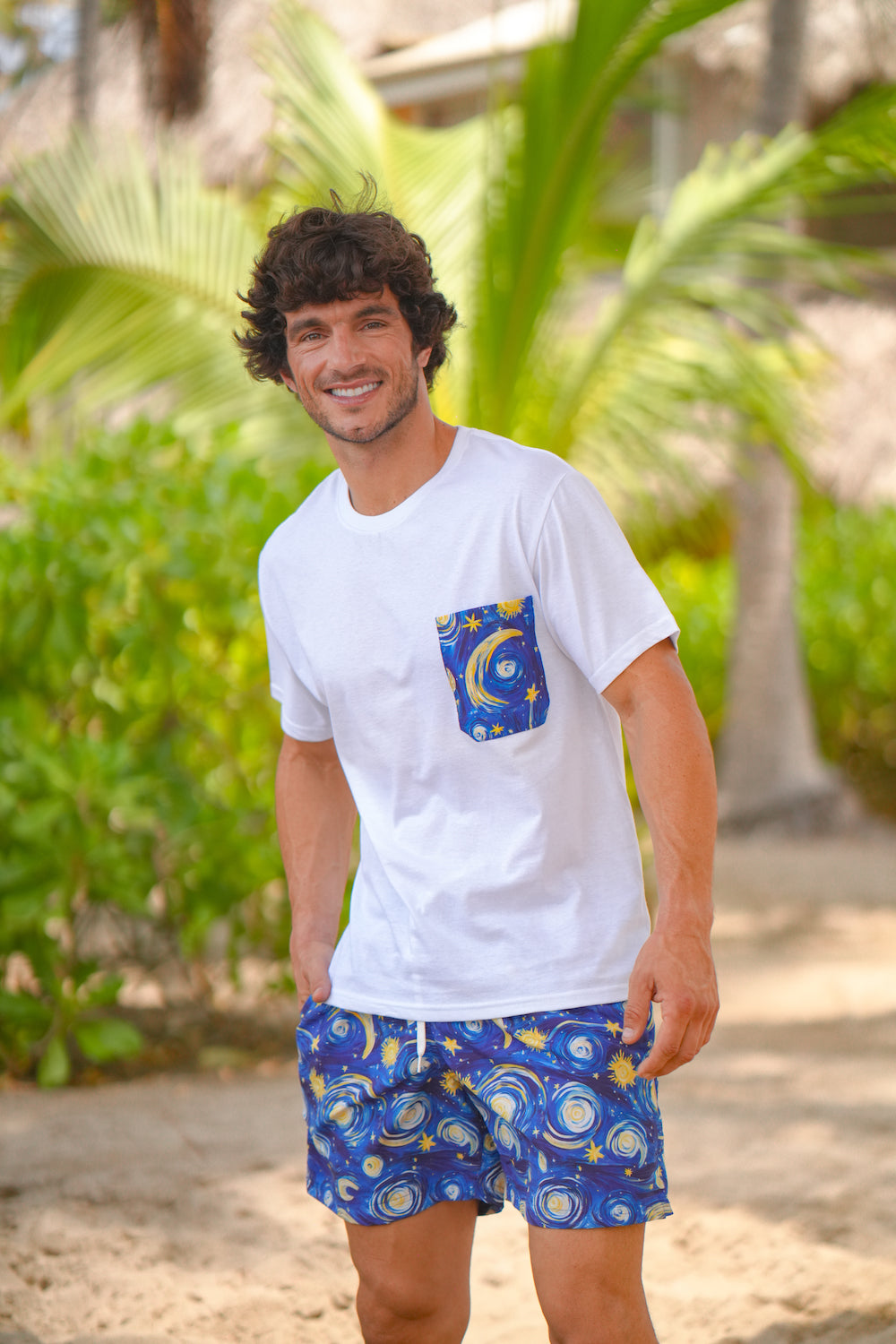 Playera personalizada caballero Noche estrellada