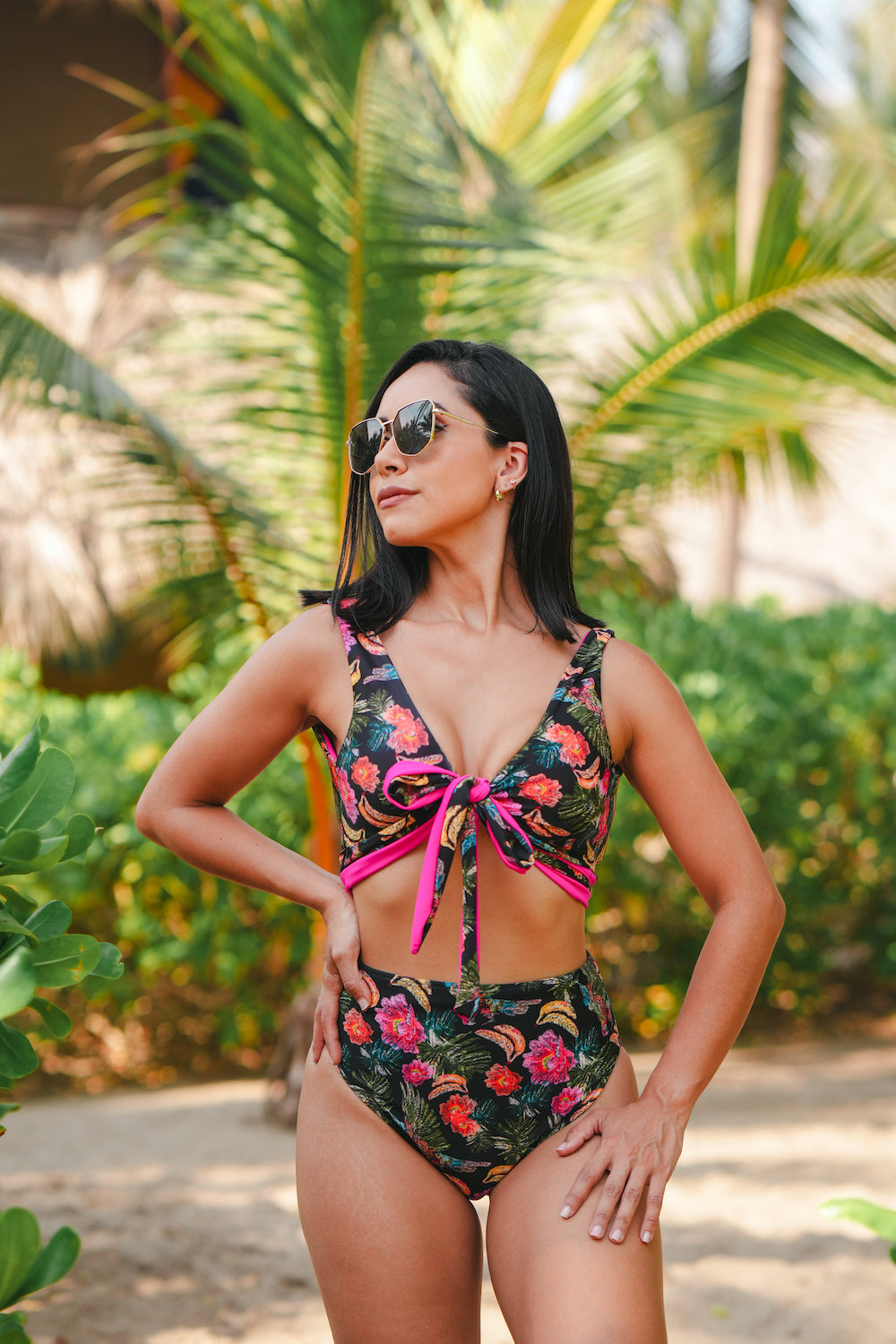 Traje de baño dama cintura alta control abdominal Selva bonita