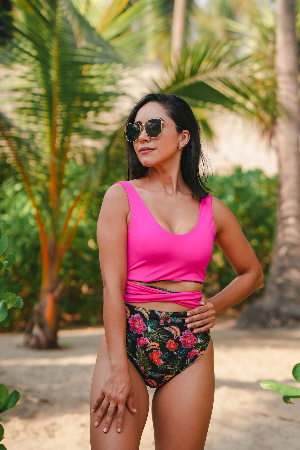 Traje de baño dama cintura alta control abdominal Selva bonita