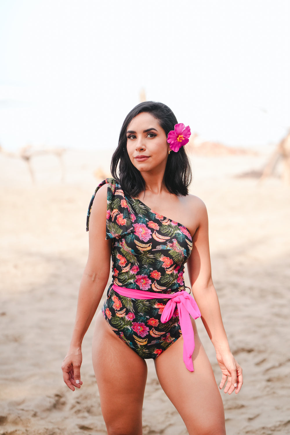 Traje de baño dama entero asimétrico Selva bonita