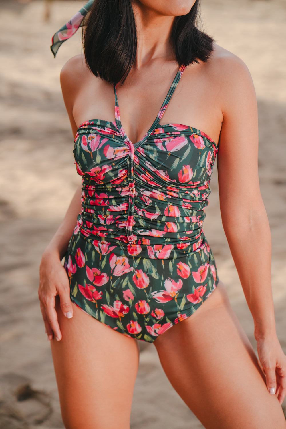 Traje de baño dama entero control abdominal Tulipán