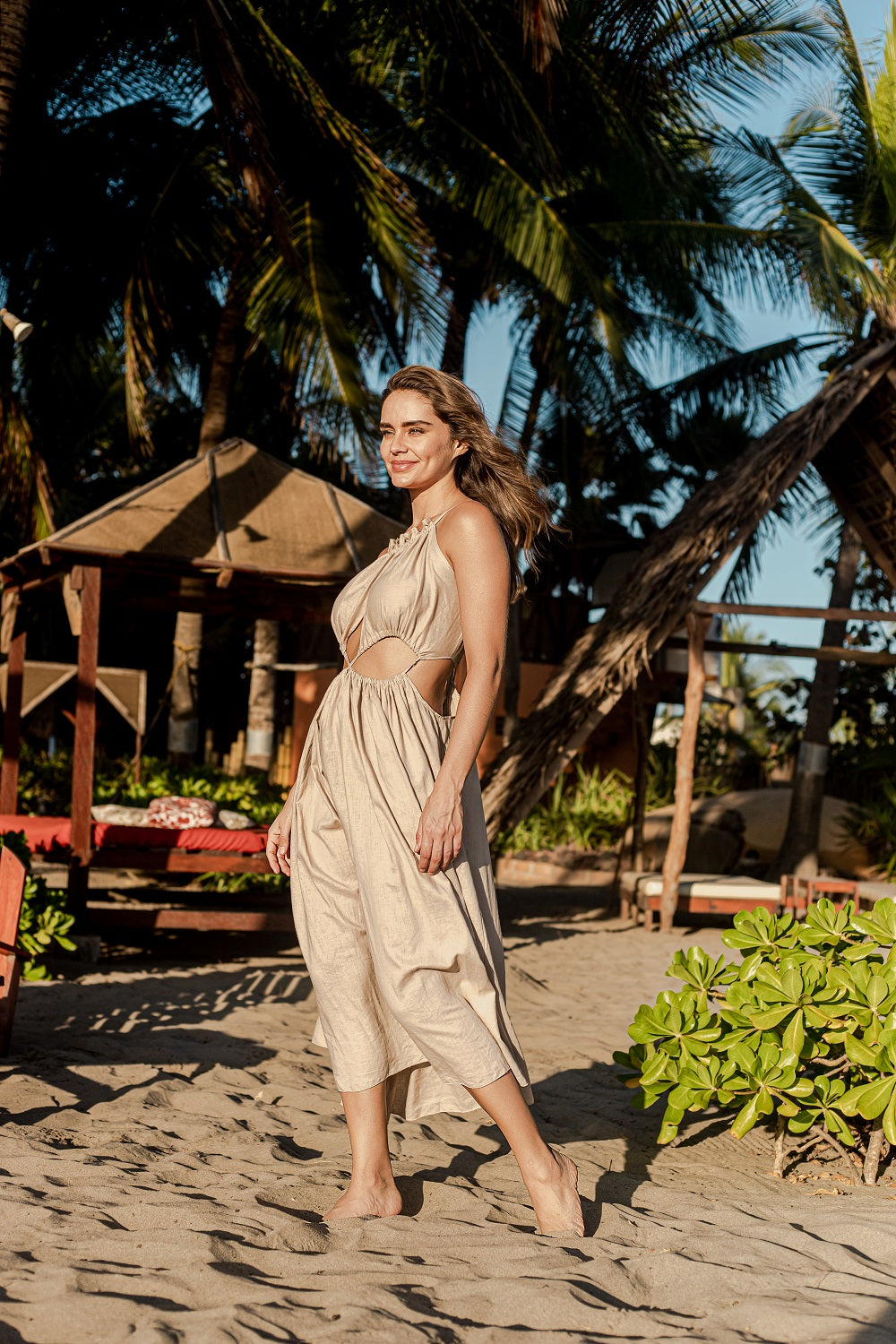 Beach outlet lady dress Athena sand