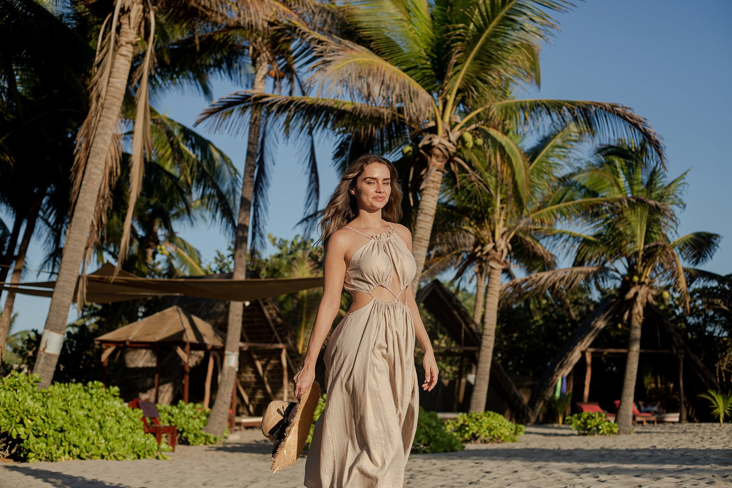 Beach outlet lady dress Athena sand