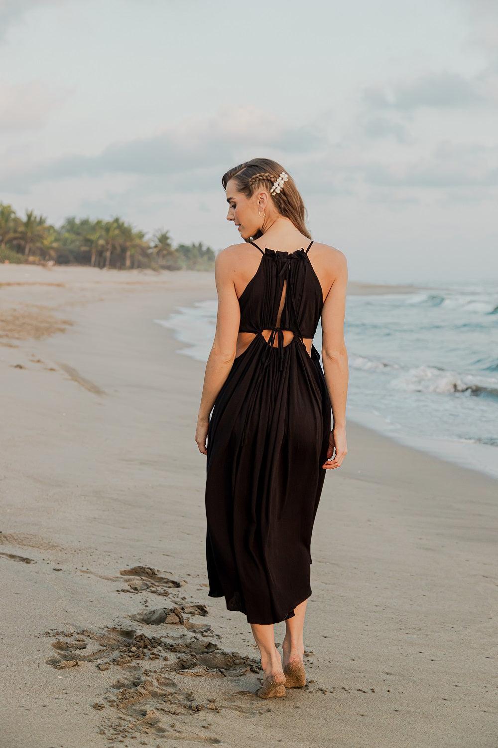 Beach outlet lady Athena black dress