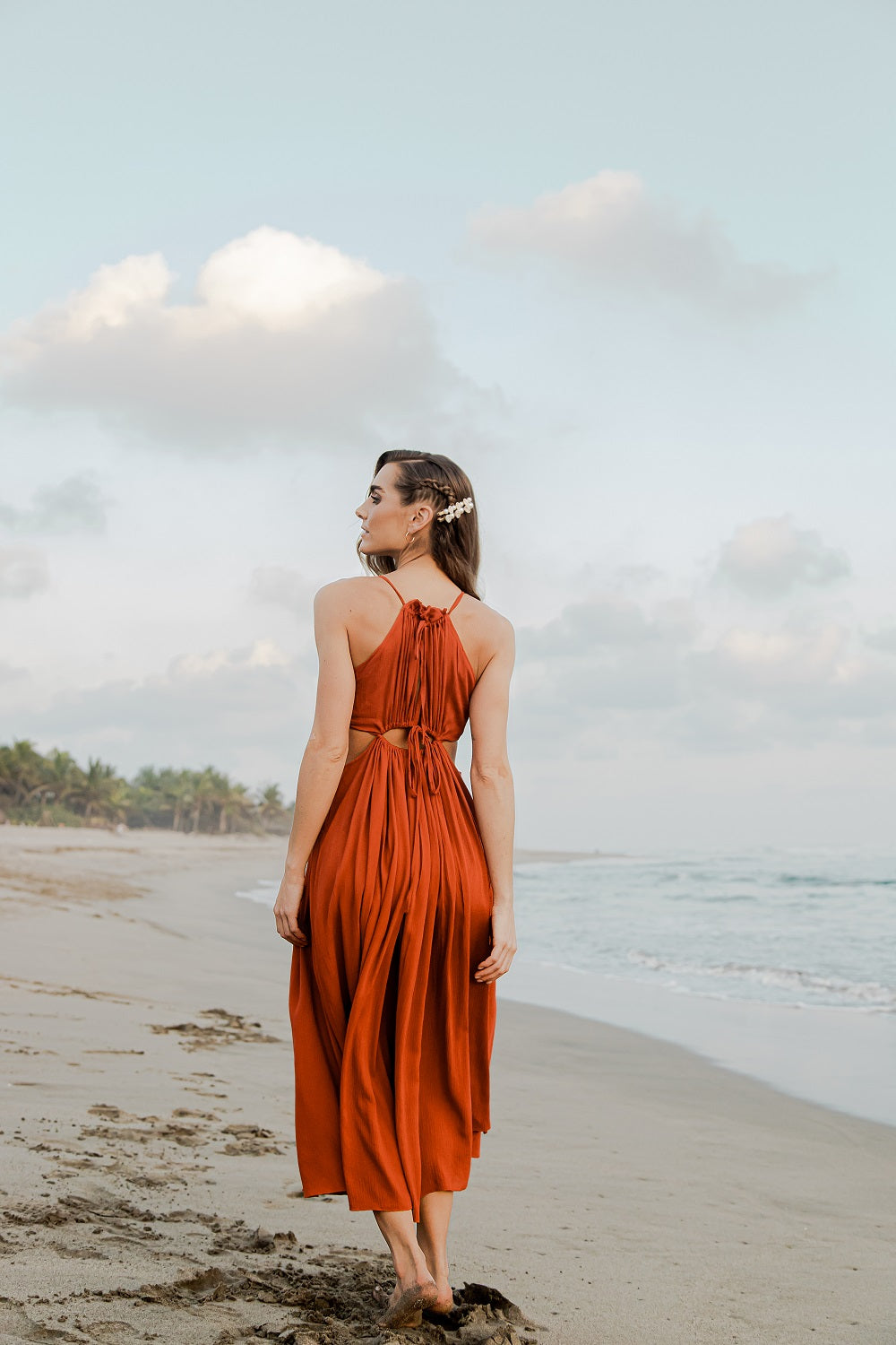 Beach outlet lady dress Athena rust