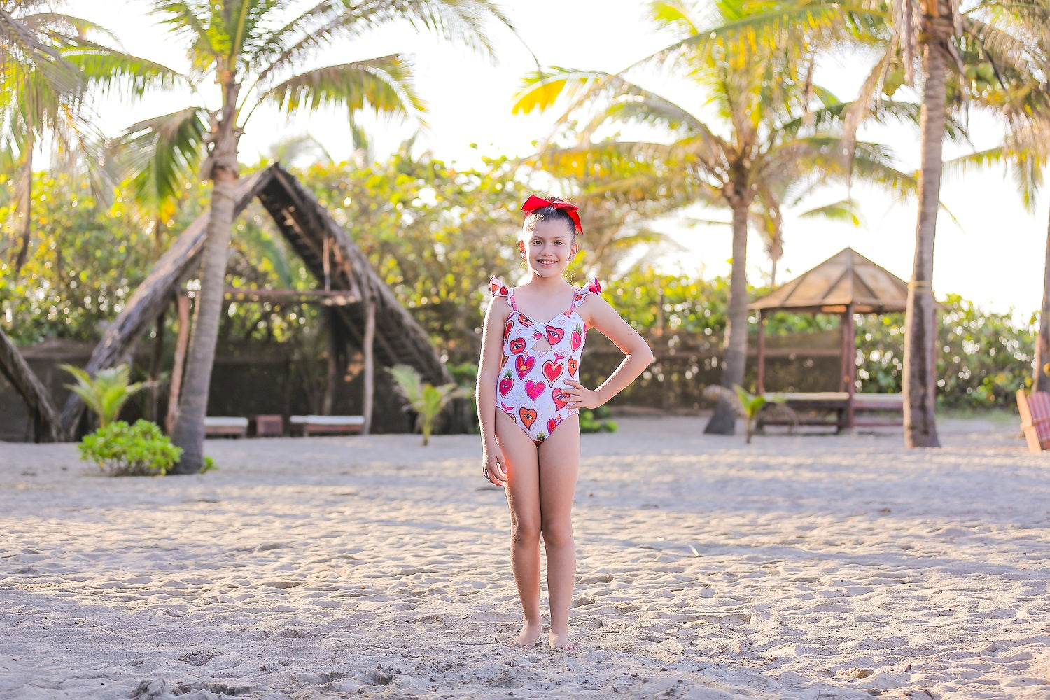 White Mexican Milagritos girl swimsuit