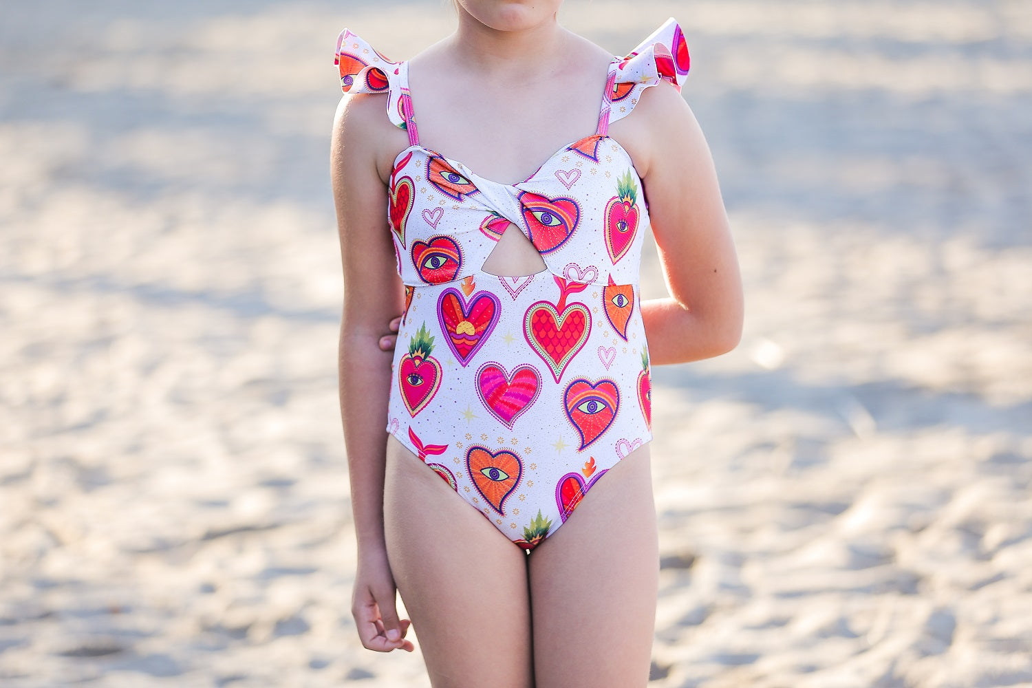 White Mexican Milagritos girl swimsuit