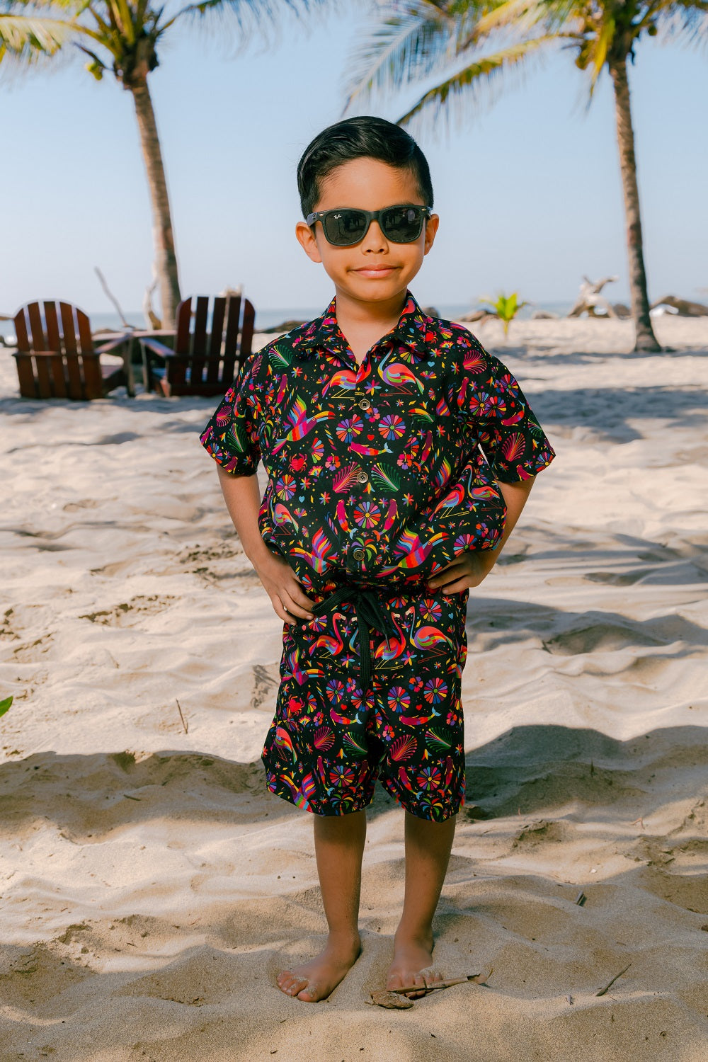 Camisa resort niño Tenango del mar Negro