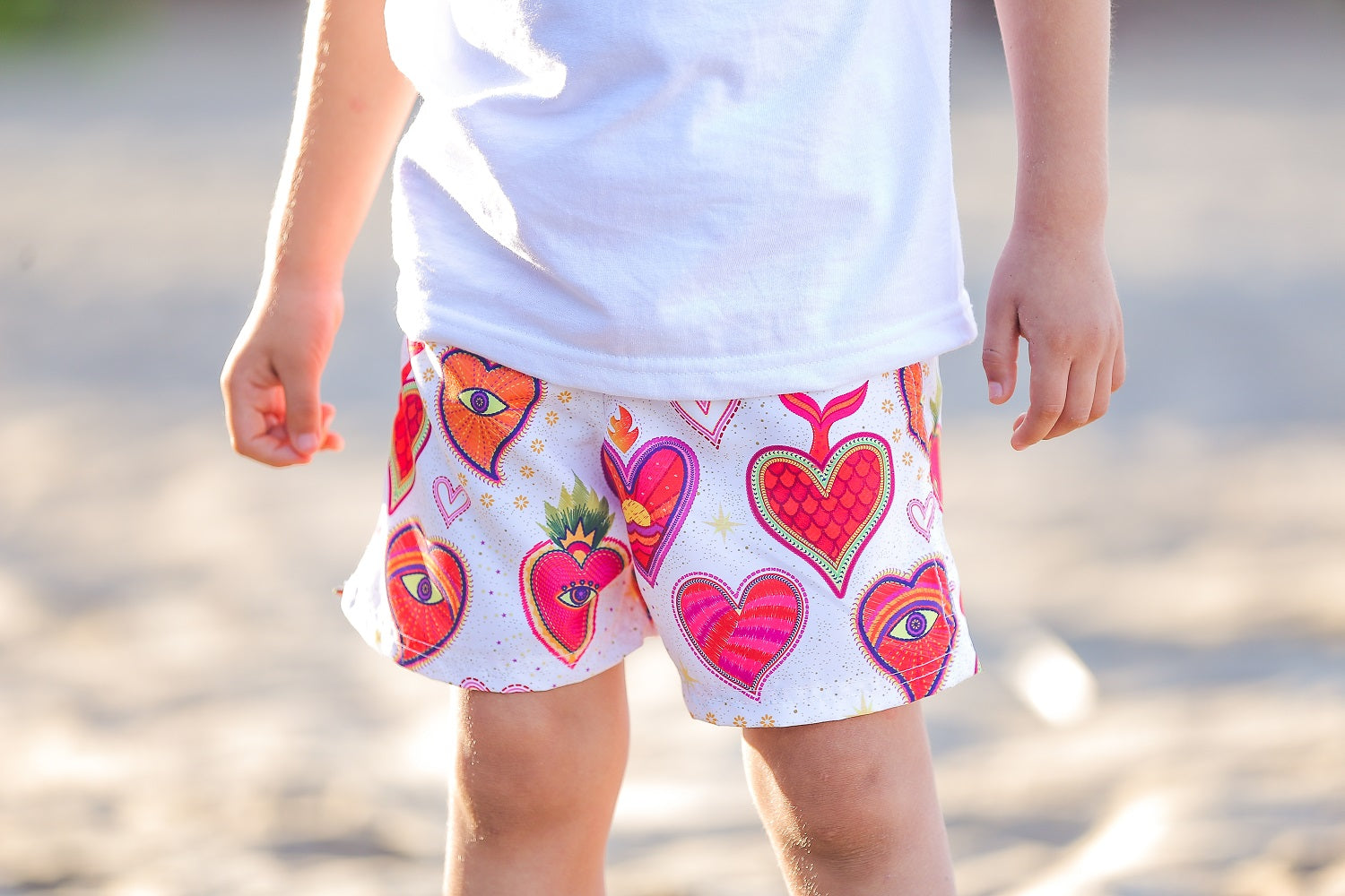 Traje de baño niño short Milagritos Mexicanos Blanco