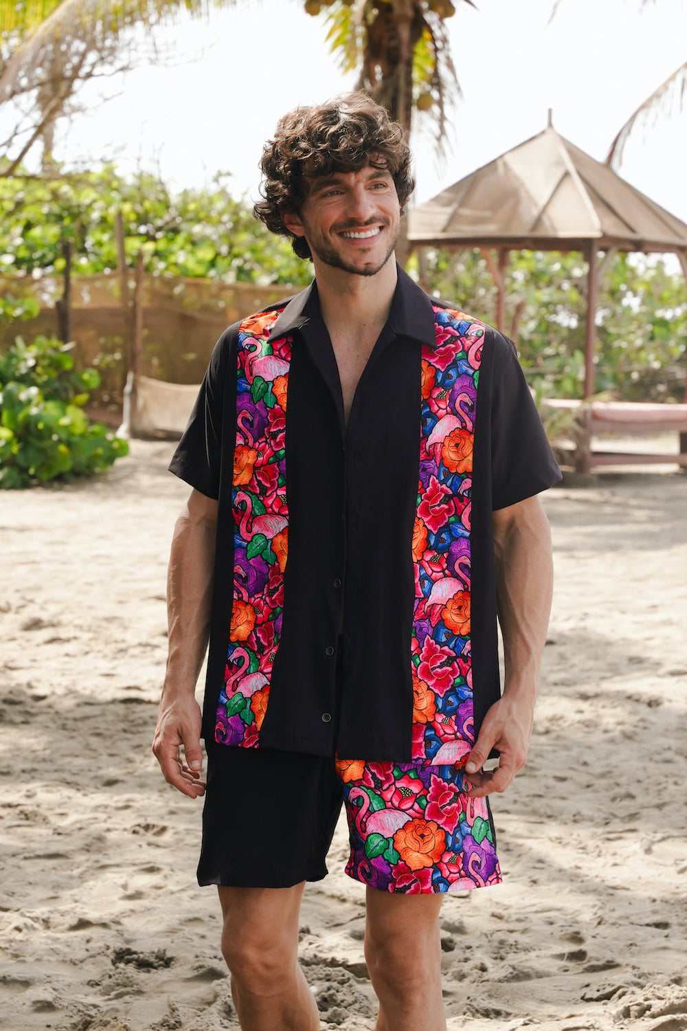 Caballero camisa Tehuana Tropical Bicolor Playa Bendita Swimwear